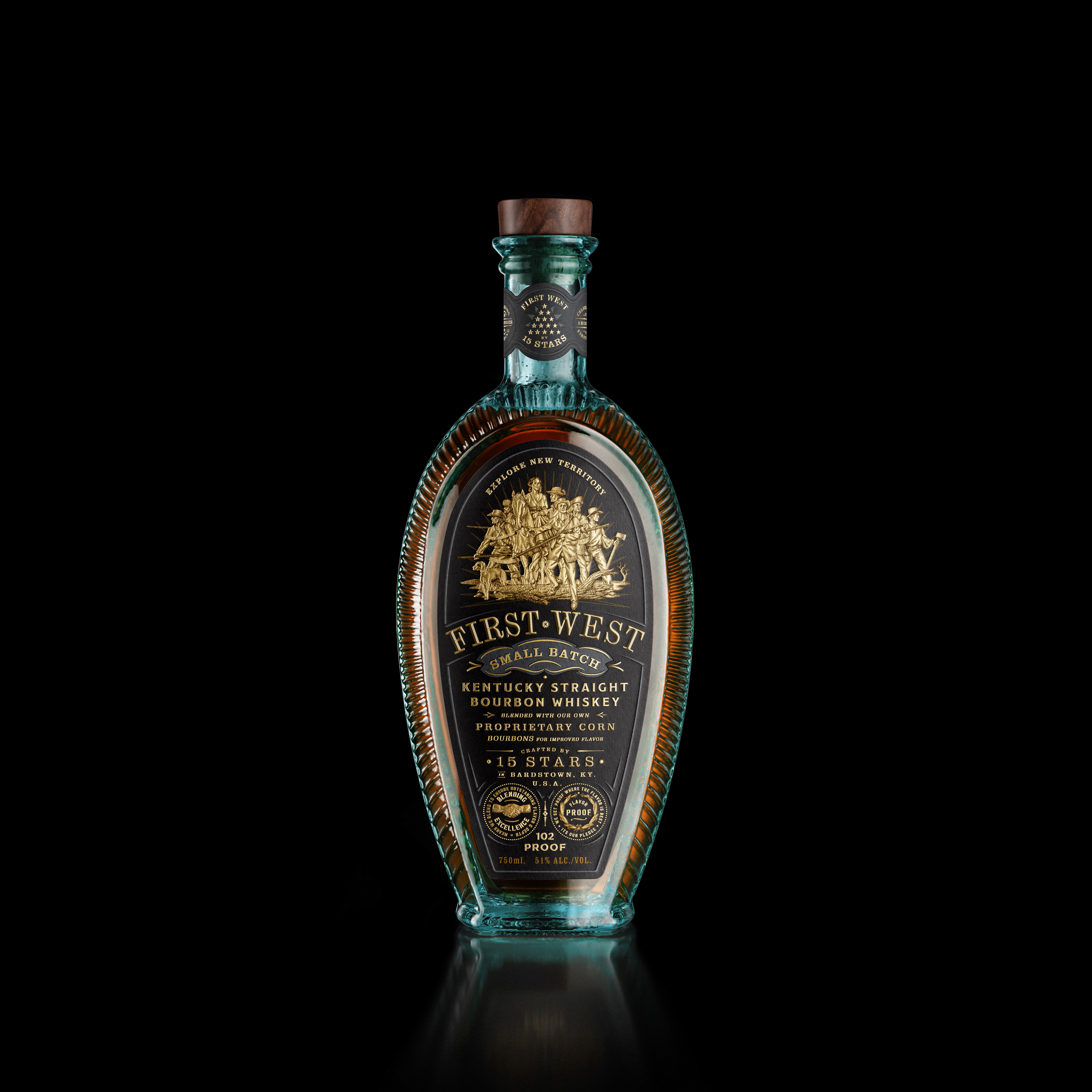 Photo of a First West Bourbon bottle