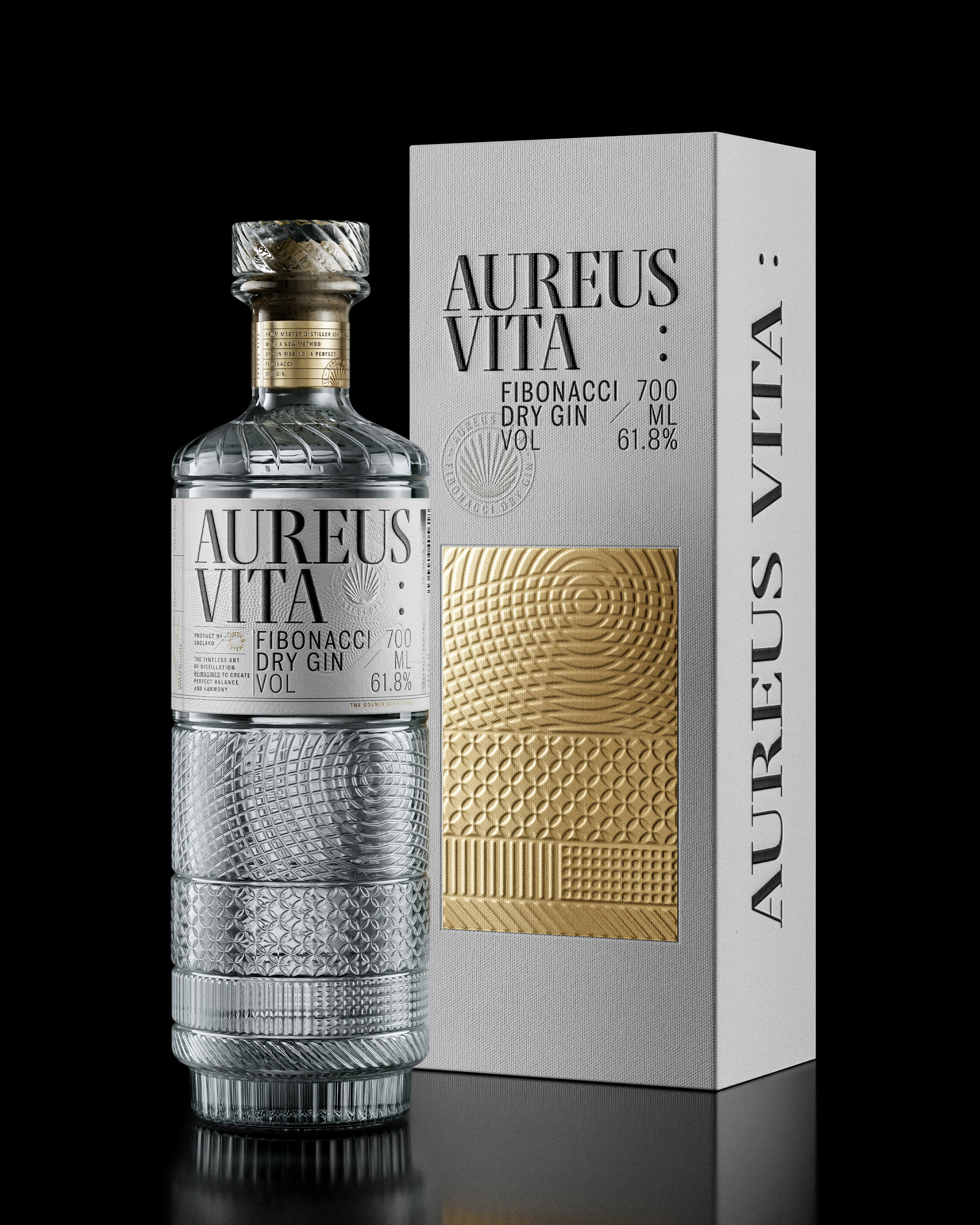 Award winning packaging design for Aureus Vita Gin