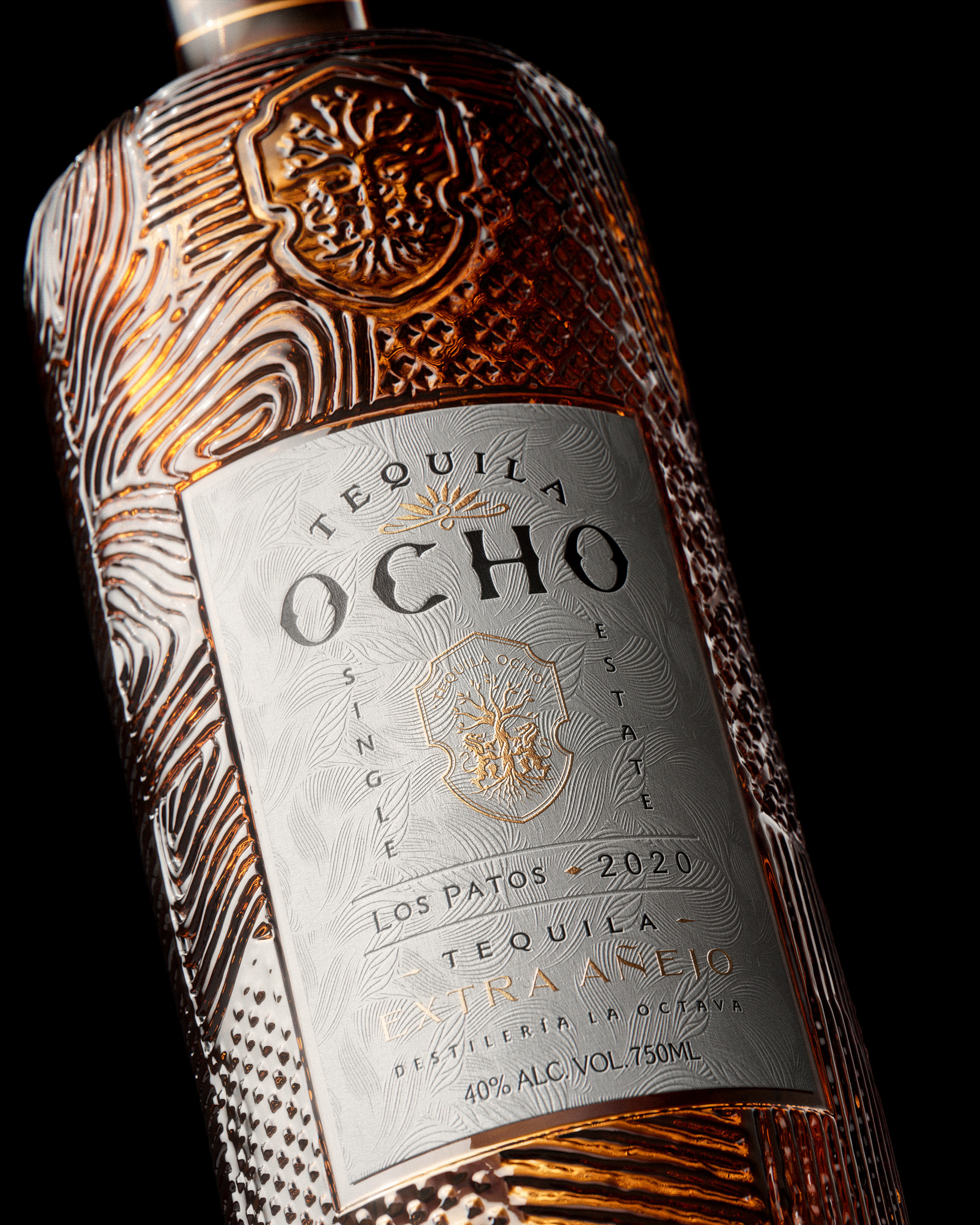 Award winning packaging design for Ocho Tequila