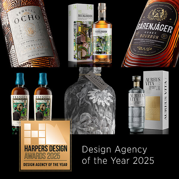 A selection of award winning alcohol and spirits packaging from Stranger & Stranger